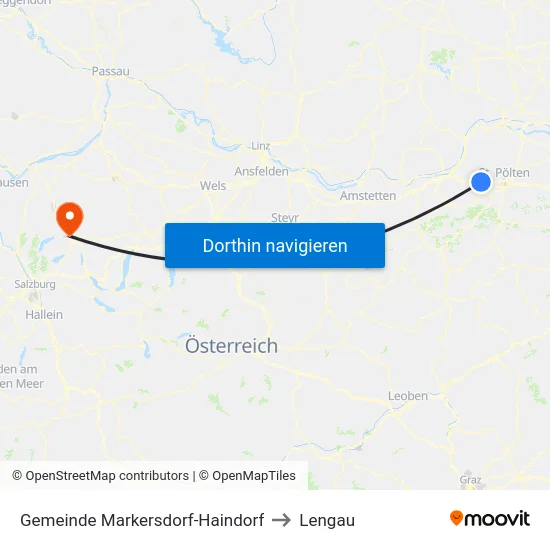 Gemeinde Markersdorf-Haindorf to Lengau map