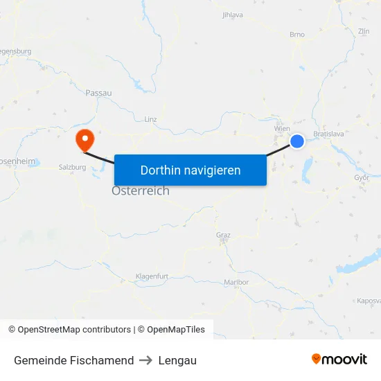 Gemeinde Fischamend to Lengau map