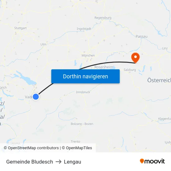 Gemeinde Bludesch to Lengau map