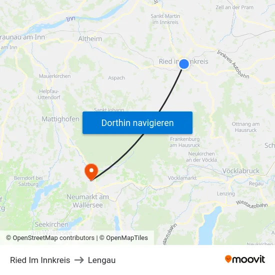 Ried Im Innkreis to Lengau map