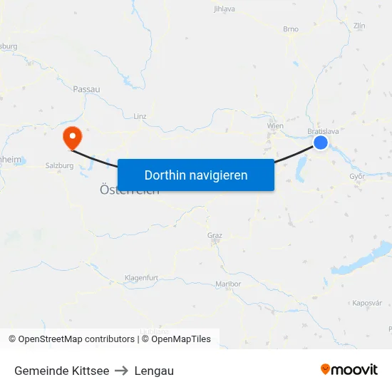Gemeinde Kittsee to Lengau map