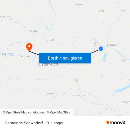 Gemeinde Schwadorf to Lengau map