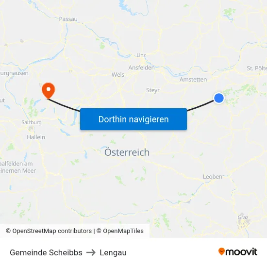 Gemeinde Scheibbs to Lengau map