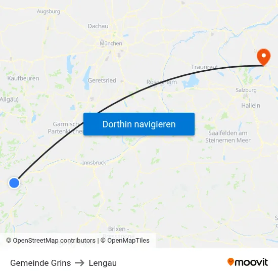 Gemeinde Grins to Lengau map