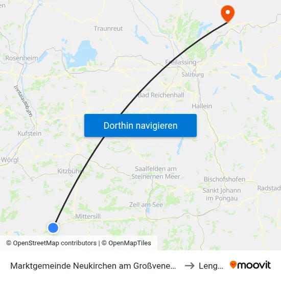 Marktgemeinde Neukirchen am Großvenediger to Lengau map
