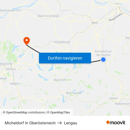 Micheldorf In Oberösterreich to Lengau map