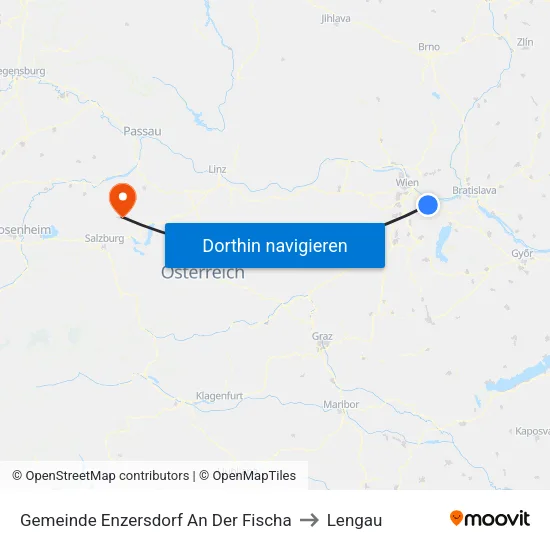 Gemeinde Enzersdorf An Der Fischa to Lengau map