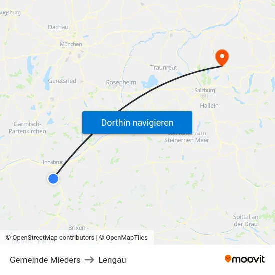 Gemeinde Mieders to Lengau map