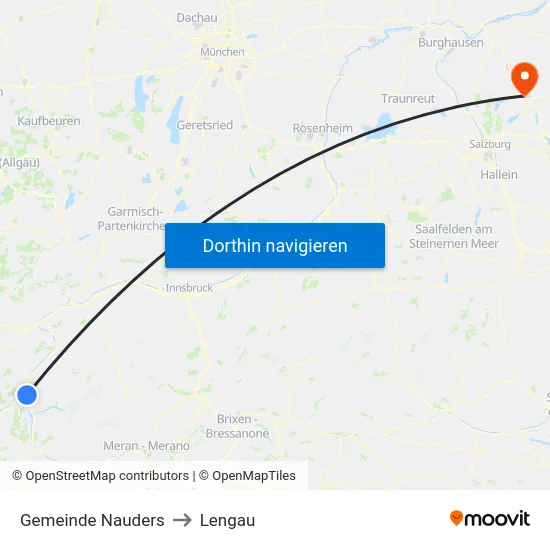 Gemeinde Nauders to Lengau map