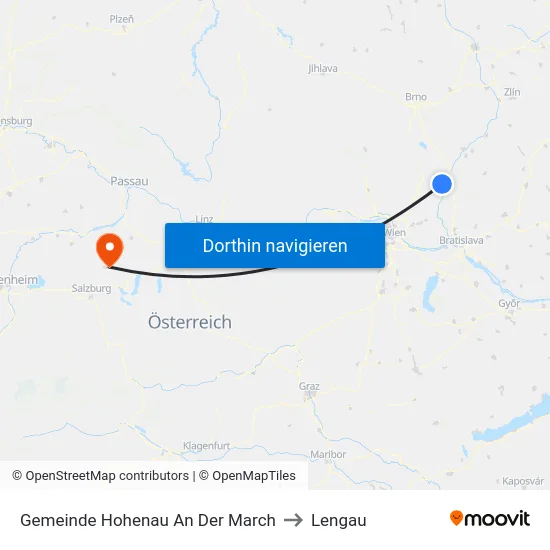 Gemeinde Hohenau An Der March to Lengau map