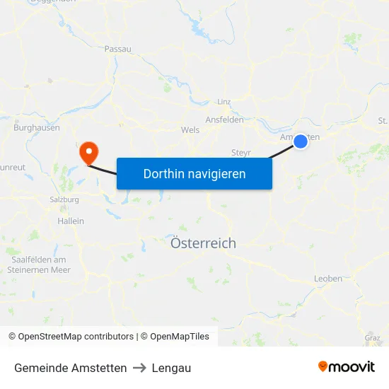 Gemeinde Amstetten to Lengau map