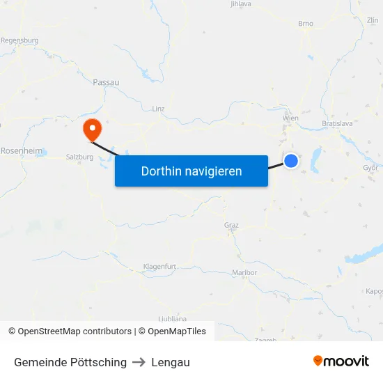 Gemeinde Pöttsching to Lengau map