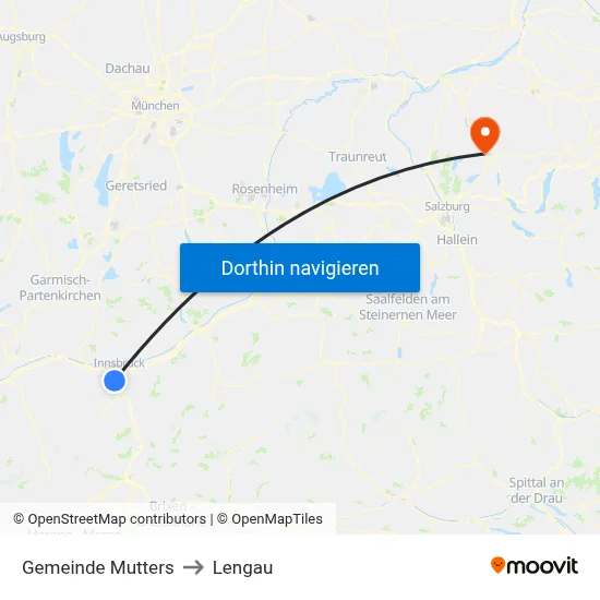 Gemeinde Mutters to Lengau map
