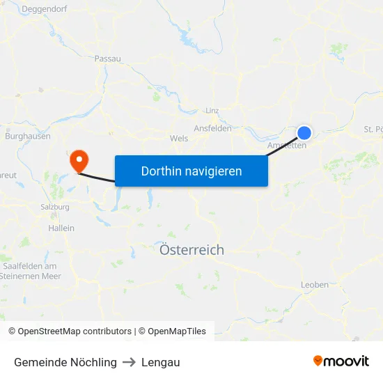 Gemeinde Nöchling to Lengau map
