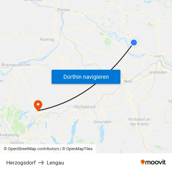 Herzogsdorf to Lengau map