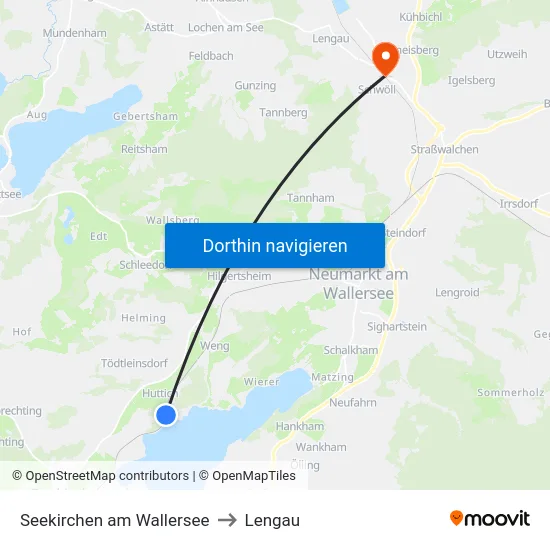 Seekirchen am Wallersee to Lengau map