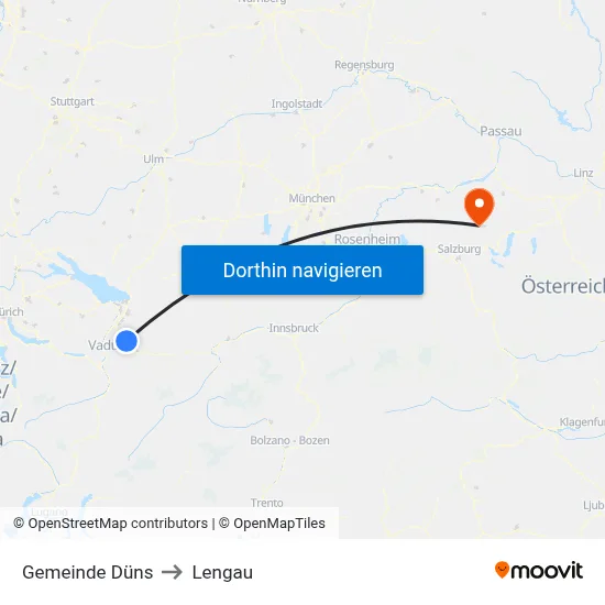 Gemeinde Düns to Lengau map