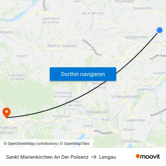 Sankt Marienkirchen An Der Polsenz to Lengau map