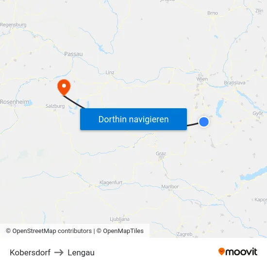 Kobersdorf to Lengau map