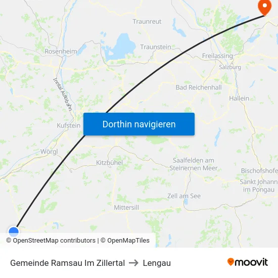 Gemeinde Ramsau Im Zillertal to Lengau map