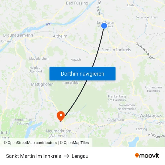 Sankt Martin Im Innkreis to Lengau map