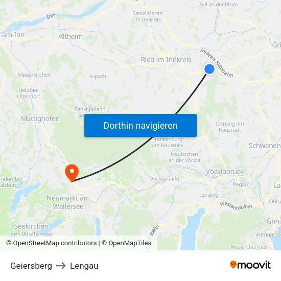 Geiersberg to Lengau map