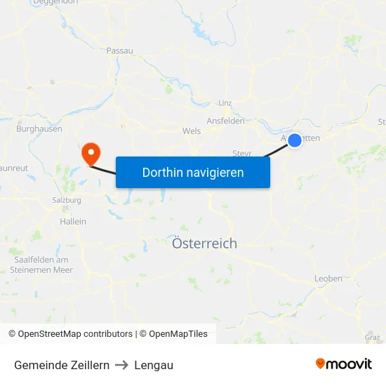 Gemeinde Zeillern to Lengau map