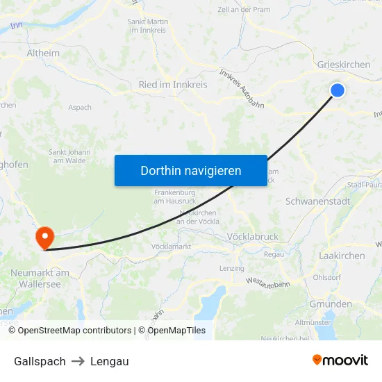 Gallspach to Lengau map