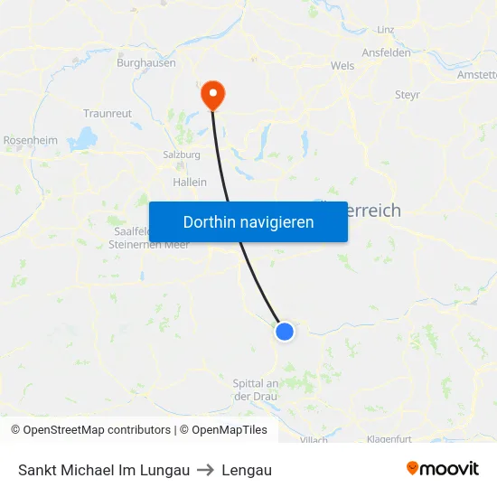 Sankt Michael Im Lungau to Lengau map
