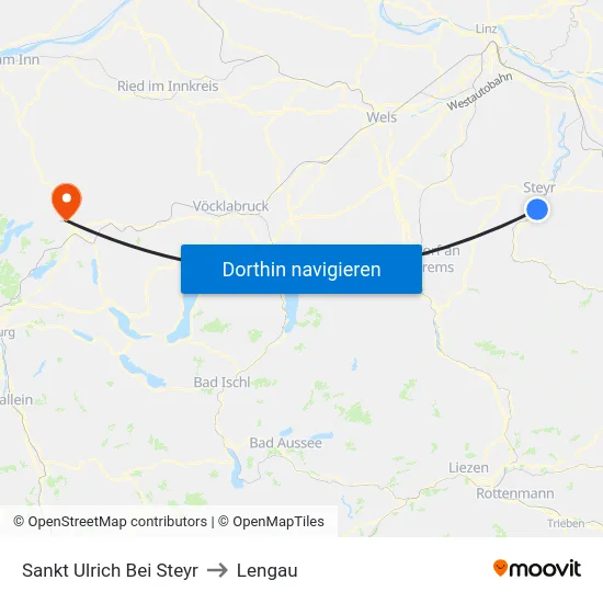 Sankt Ulrich Bei Steyr to Lengau map