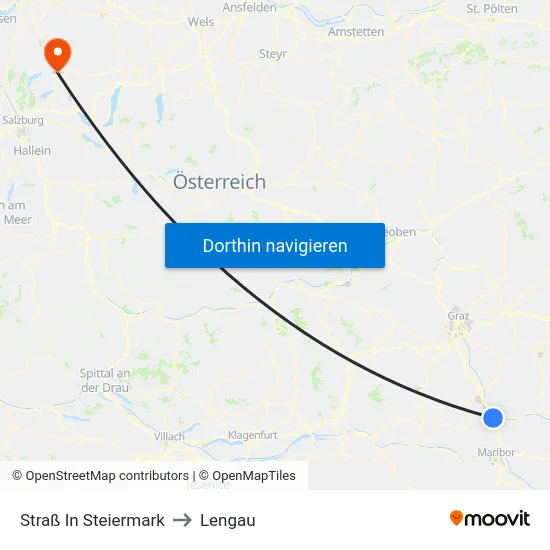 Straß In Steiermark to Lengau map