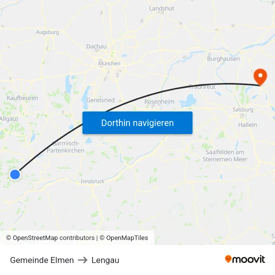 Gemeinde Elmen to Lengau map