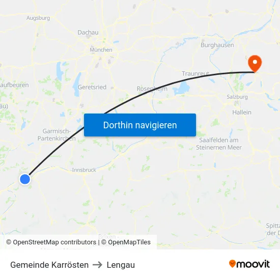 Gemeinde Karrösten to Lengau map