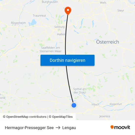 Hermagor-Pressegger See to Lengau map