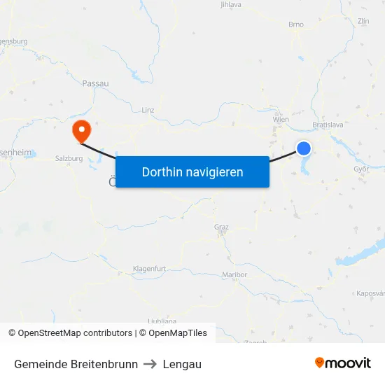 Gemeinde Breitenbrunn to Lengau map