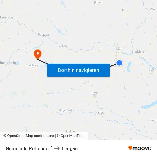Gemeinde Pottendorf to Lengau map