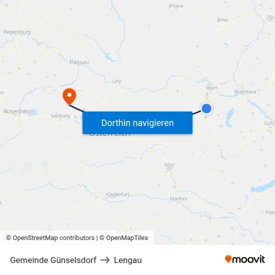 Gemeinde Günselsdorf to Lengau map