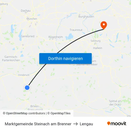 Marktgemeinde Steinach am Brenner to Lengau map