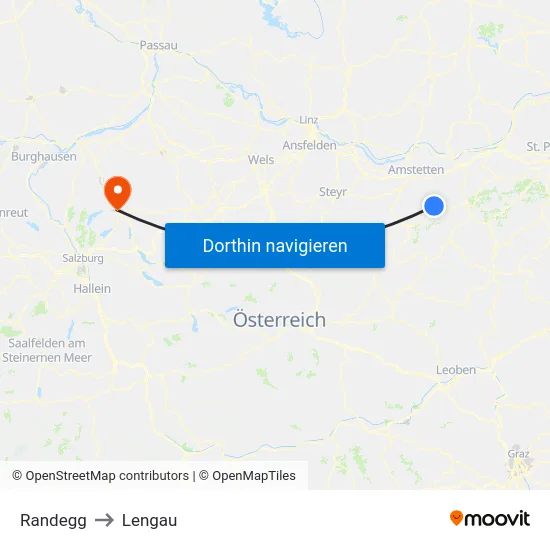 Randegg to Lengau map