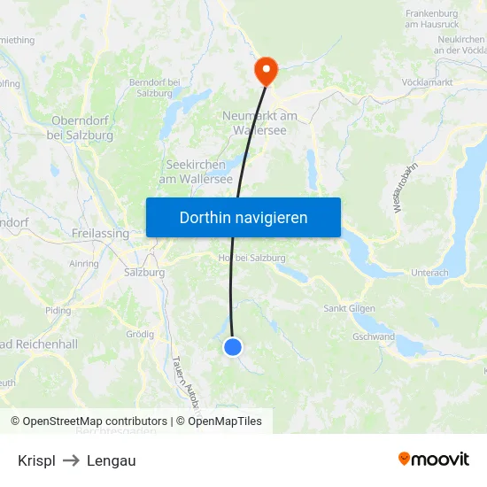 Krispl to Lengau map