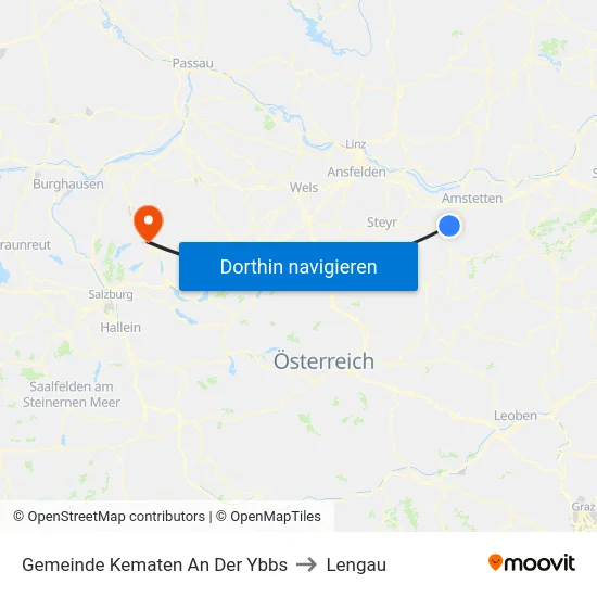 Gemeinde Kematen An Der Ybbs to Lengau map