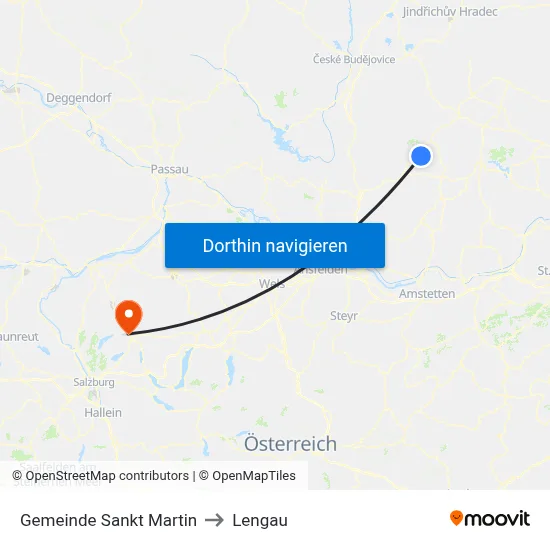 Gemeinde Sankt Martin to Lengau map
