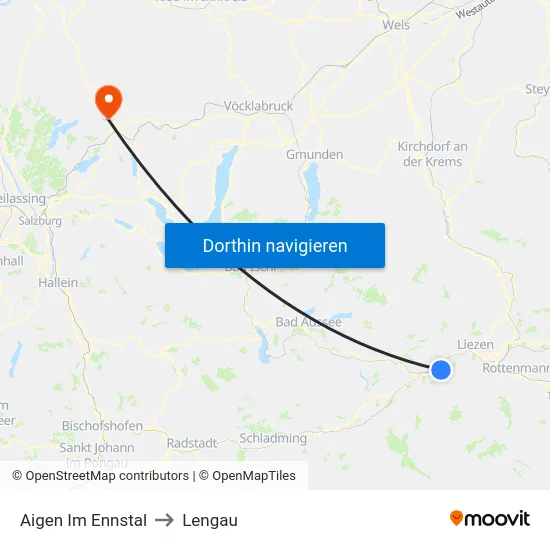 Aigen Im Ennstal to Lengau map