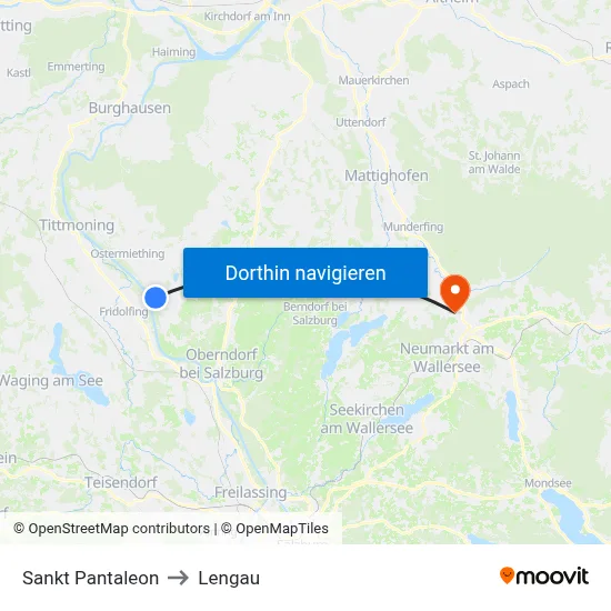 Sankt Pantaleon to Lengau map