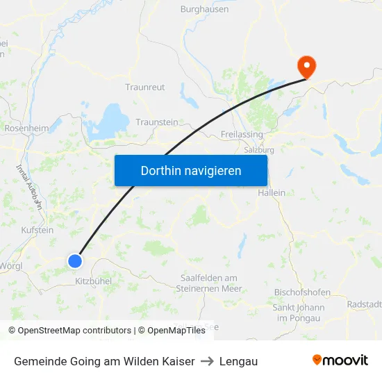 Gemeinde Going am Wilden Kaiser to Lengau map