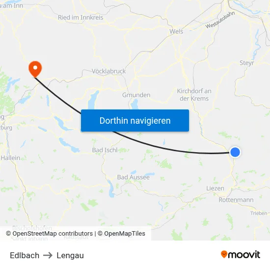 Edlbach to Lengau map