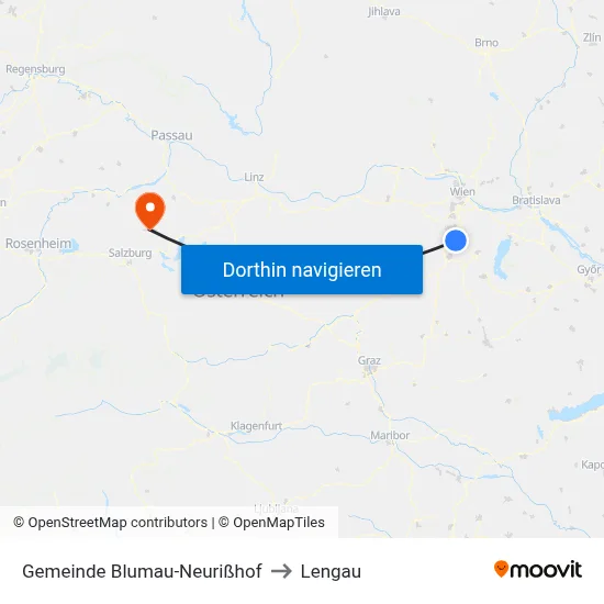 Gemeinde Blumau-Neurißhof to Lengau map