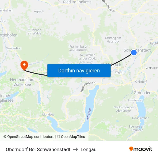 Oberndorf Bei Schwanenstadt to Lengau map