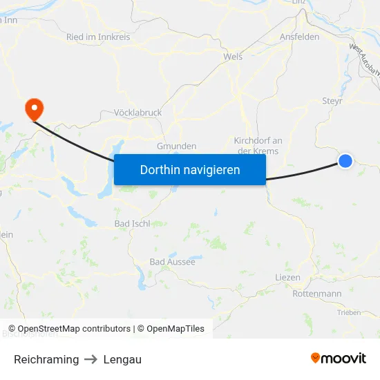 Reichraming to Lengau map