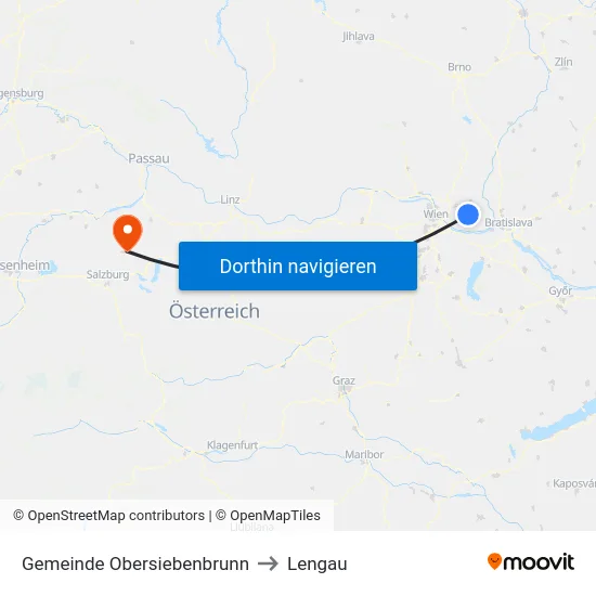 Gemeinde Obersiebenbrunn to Lengau map